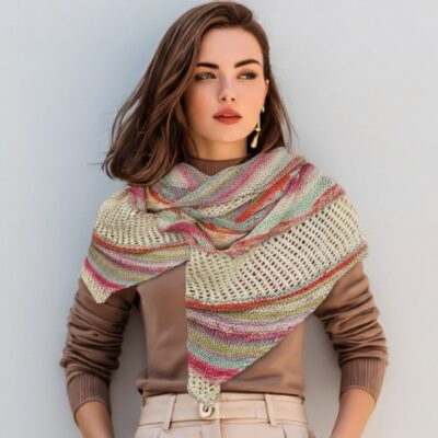 Carnival Knit Assymetrical Scarf Pattern