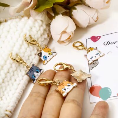 Cat Lockable Stitch Markers 5 Pack
