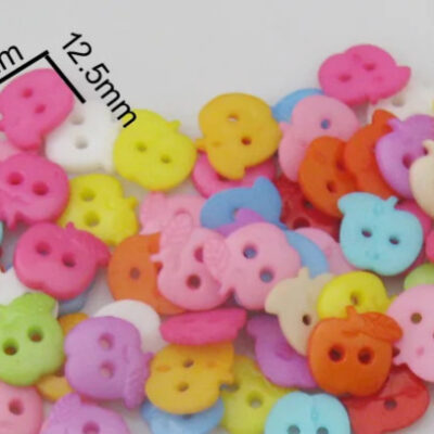 Apple Shaped Coloured Buttons 12mm