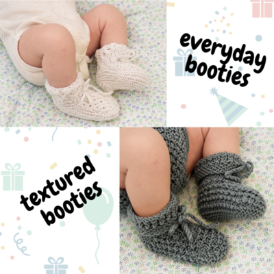 2 x Vintage Baby Booties Knitting Patterns - Style C