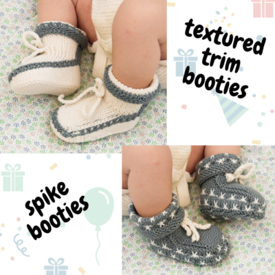 2 x Vintage Baby Booties Knitting Patterns - Style B