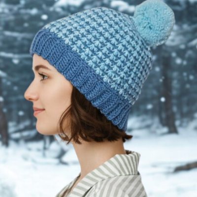 Crochet Houndstooth 8ply Beanie Pattern