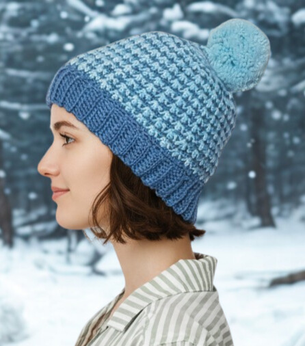 Crochet Houndstooth 8ply Beanie Pattern