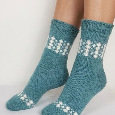 Diamondi Toe Up Socks Knitting Pattern
