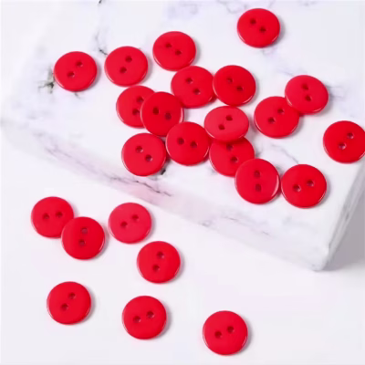 9mm 2 Hole Red Plastic Buttons