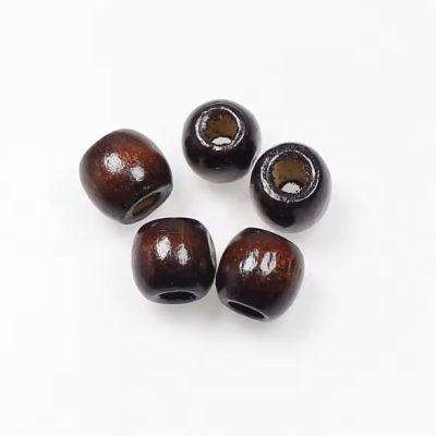 Wood Beads Dark Coffee 9mm x 10mm pack 10