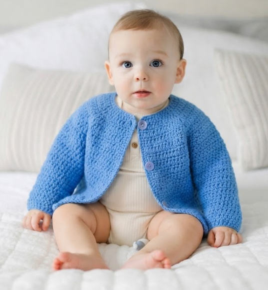 Baby Cardi 0-2 years easy crochet pattern