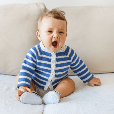 Striped 8ply Cotton Baby Cardigan Pattern